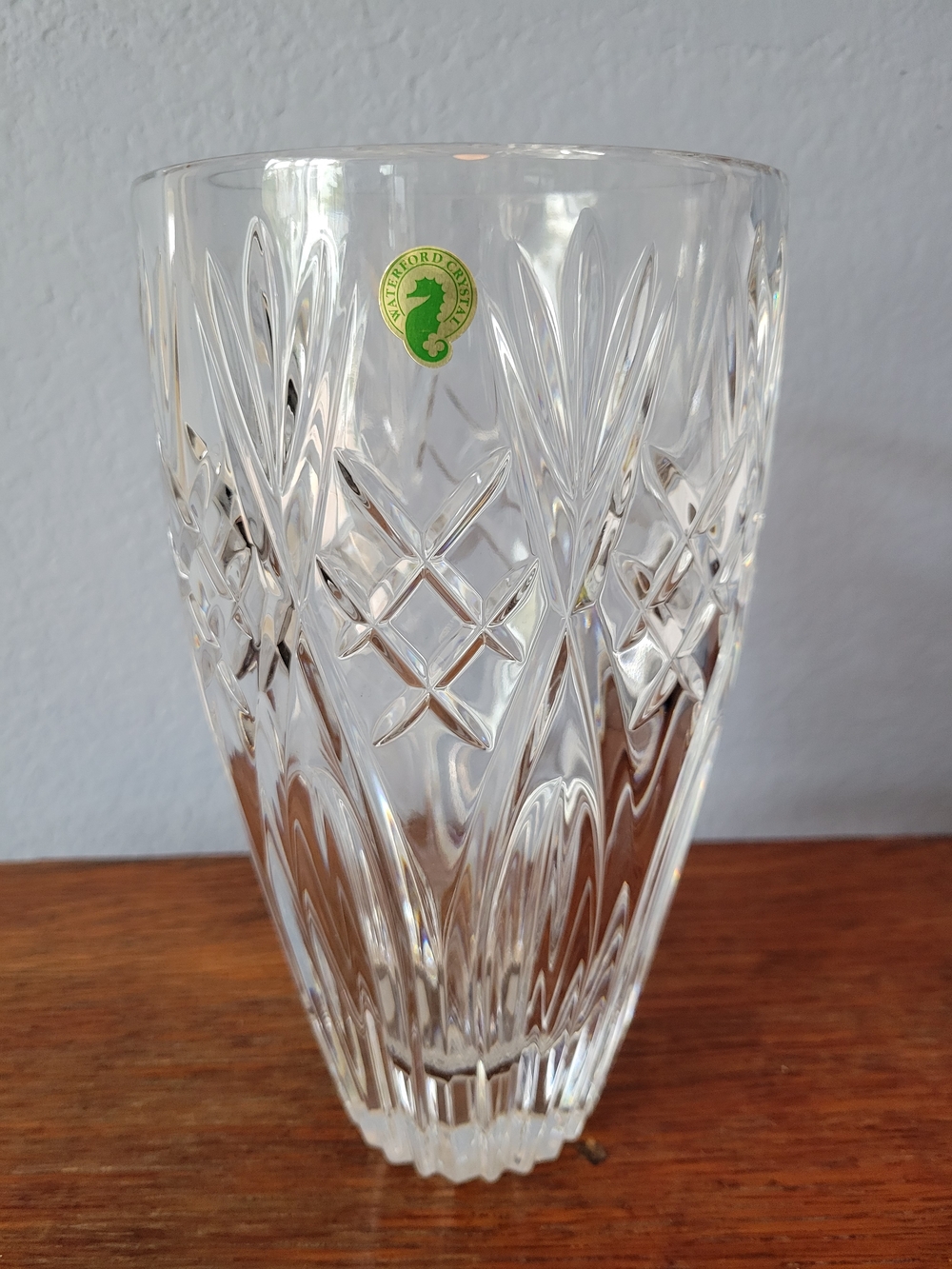 Waterford 10" Crystal Clear Cut Pattern Vase